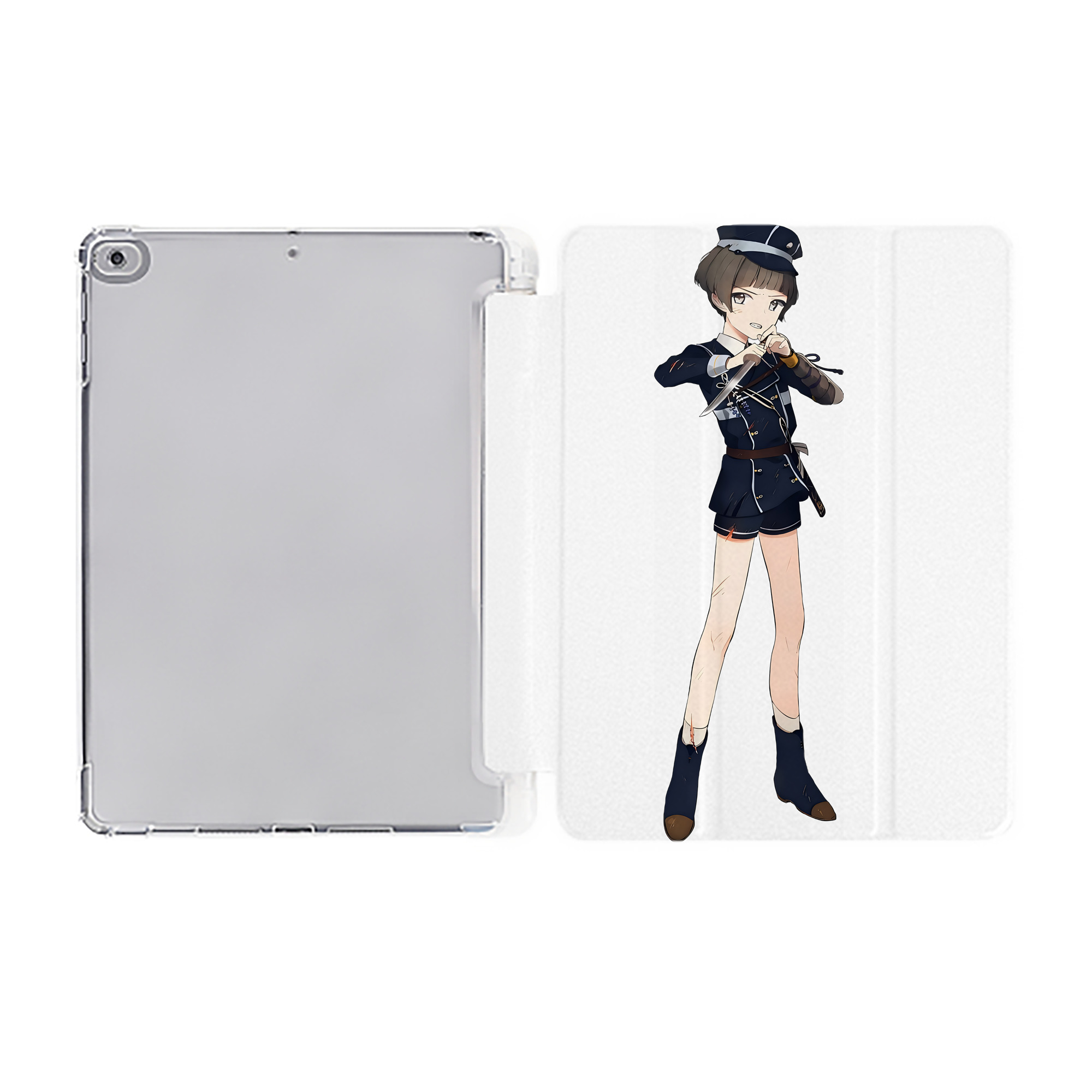 （画像用） 刀剣乱舞 Touken Ranbu IPad ケース ペン収納付き 三つ折りスタンド PUレザー×シリコン 対応機種9.5/10.5/10.9インチ
